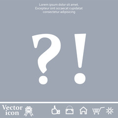 Poster - Vector icon of white color on a gray background