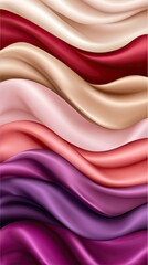 Wall Mural - Colorful silk fabric forms elegant waves, providing a stunning backdrop suitable for presentations, posters, and creative advertisements