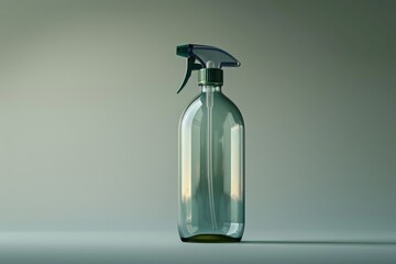 Poster - A green glass bottle with a built-in sprayer, suitable for use in various scenarios