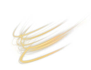 Festive gold stripe on white background. Yellow curl twirl for the holidays. Gold colored curve rope. Vector png twirl, line, curve, rope, stripe design element.