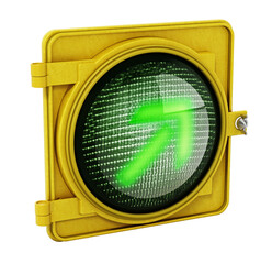 Wall Mural - Right turn traffic lamp isolated on transparent background. 3D illustration