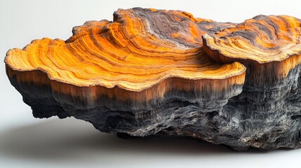 Close-Up of a Raw Chaga Mushroom on a White Background