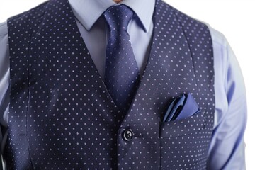 Poster - A professional man dressed in a vest and tie, perfect for corporate or business settings