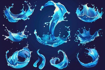 Poster - Water splashes on a black background