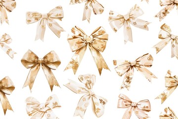 Poster - A collection of colorful bows on a white background