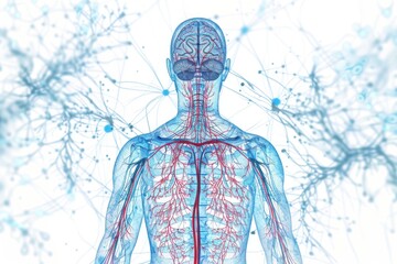 Poster - Illustration of the human nervous system anatomy