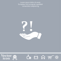 Poster - Vector icon of white color on a gray background