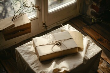 Aufkleber - Stack of books on a table with a classic and traditional setting