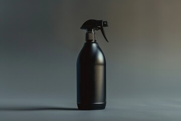 Aufkleber - A black spray bottle sits on a gray surface, ready for use