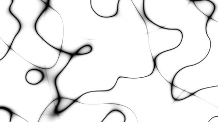 Poster - Abstract white background with wavy lines motion. Flat lay layout with geometric shapes