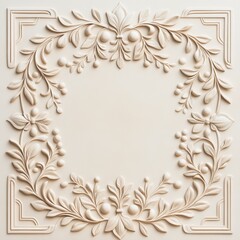 Wall Mural - Baroque stucco ceiling with intricate moldings and floral designs in an elegant setting