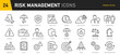 © iiierlok_xolms - Risk Management web icon set in line style. Risk analysis, risk investment, minimizing losses, plan, low cost, collection. Vector illustration.