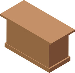 Poster - Simple design wooden desk with thick legs and top surface