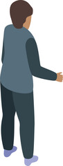 Poster - Young man is standing with his back to us and gesturing with his hand