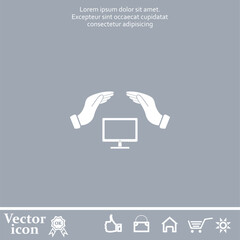 Vector icon of white color on a gray background