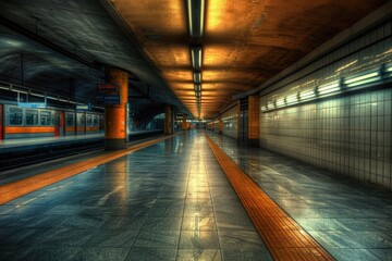 Poster - Train arriving at subway station
