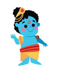 Poster - lord krishna in happy janmashtami festival of india