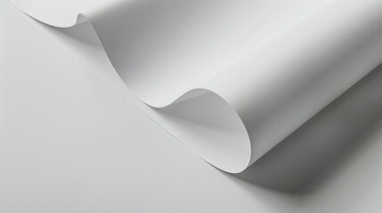 Poster - A roll of white paper on a clean white surface, ideal for background or paper-related compositions