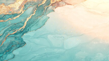    A blue and gold fluid paint textured with gold flecks on a white background