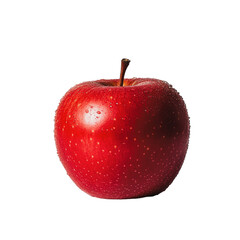 Wall Mural - PNG Red apple with droplets on white bg