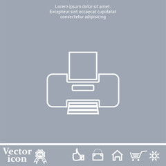 Aufkleber - Vector icon of white color on a gray background