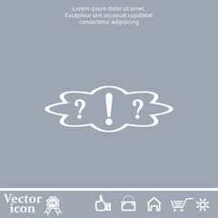 Poster - Vector icon of white color on a gray background