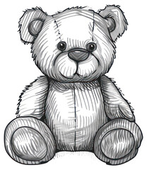 Sticker - PNG Hand-drawn teddy bear illustration