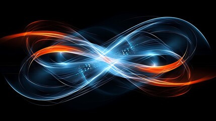Wall Mural - Futuristic abstract shapes with a holographic and organic design, ethereal reflections and perfect symmetry, designed by a professional for sci-fi concepts, copy space for text, more clarity with