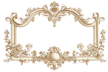 Wall Mural - PNG Elegant vintage ornate floral frame