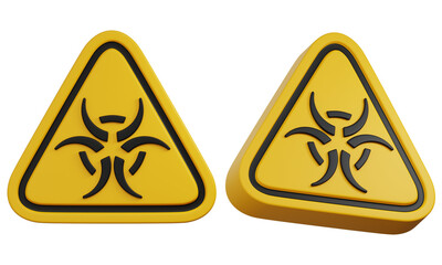 biohazard sign on yellow triangle board