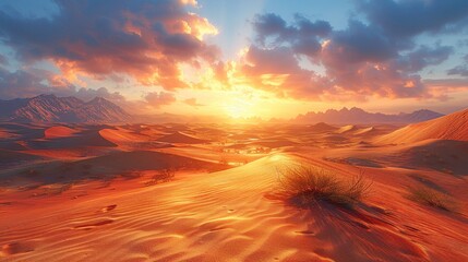 Wall Mural - Desert Sunset Landscape