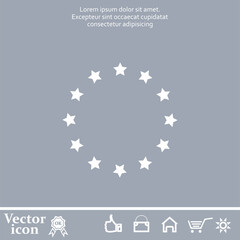 Poster - Vector icon of white color on a gray background