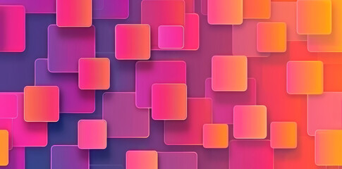Poster - Colorful Geometric Pattern Background with Gradient Effect and Overlapping Squares