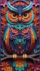 Sticker - owl on a wall, ai generated