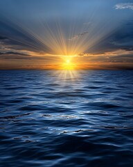 Wall Mural - sun s light blending into the sky, creating a tranquil, almost spiritual atmosphere that symbolizes 