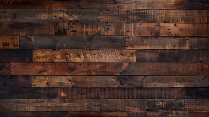 Wall Mural - rustic old dark wooden background made of boards