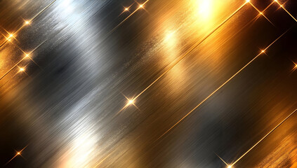Poster - Abstract metallic background with shimmering gold and silver tones, creating a smooth and vibrant texture for designs.