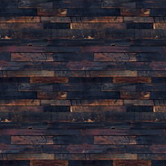 Wall Mural - dark rustic boards texture, seamless tileable wood background
