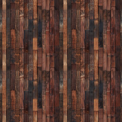 Wall Mural - seamless wood texture made of dark rustic planks, tileable wooden floor background