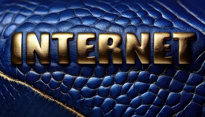 Poster - Internet Textured Background with Golden Letters