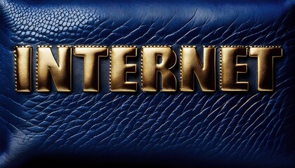 Poster - Internet Text on Textured Leather Background
