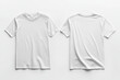© gankevstock - Flat lay of two white t-shirts showing both front and back sides on a white background