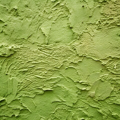 Canvas Print - Close-up of a wall with paint. picturesque relief texture of dense clay. impasto, sage green