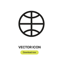 Poster - Basketball icon vector. Linear-style sign for mobile concept and web design. Basketball symbol illustration. Pixel vector graphics - Vector.