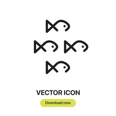 Fototapete - Fish icon vector. Linear-style sign for mobile concept and web design. Fish symbol illustration. Pixel vector graphics - Vector.	