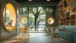 © Nisa - Modern cat cafe interior Generative Ai