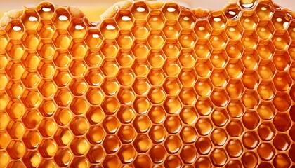 Wall Mural - Organic Honey and Honeycomb background, close up. Wallpaper. Pattern