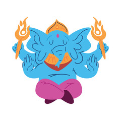 Sticker - lord ganesh in ganesh chaturthi indian festival