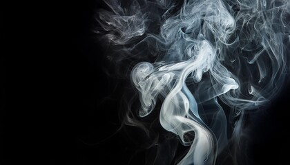 Poster - texture of the smoke on a black background