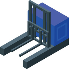Poster - Forklift is lifting heavy load for loading in warehouse storage